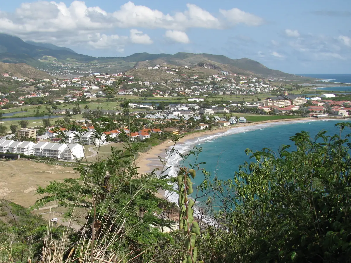 The shoreline of the Frigate Bay area on St Kitts